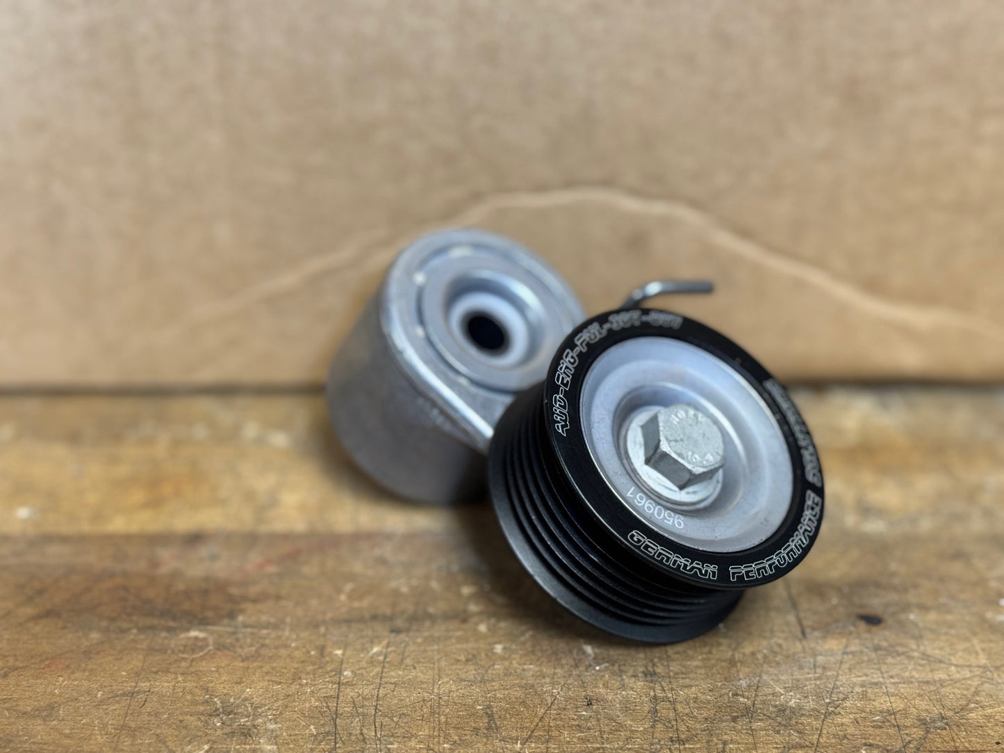 Audi 3.0T billet aluminum supercharger tensioner pulley - 7-rib and 8-rib configurations